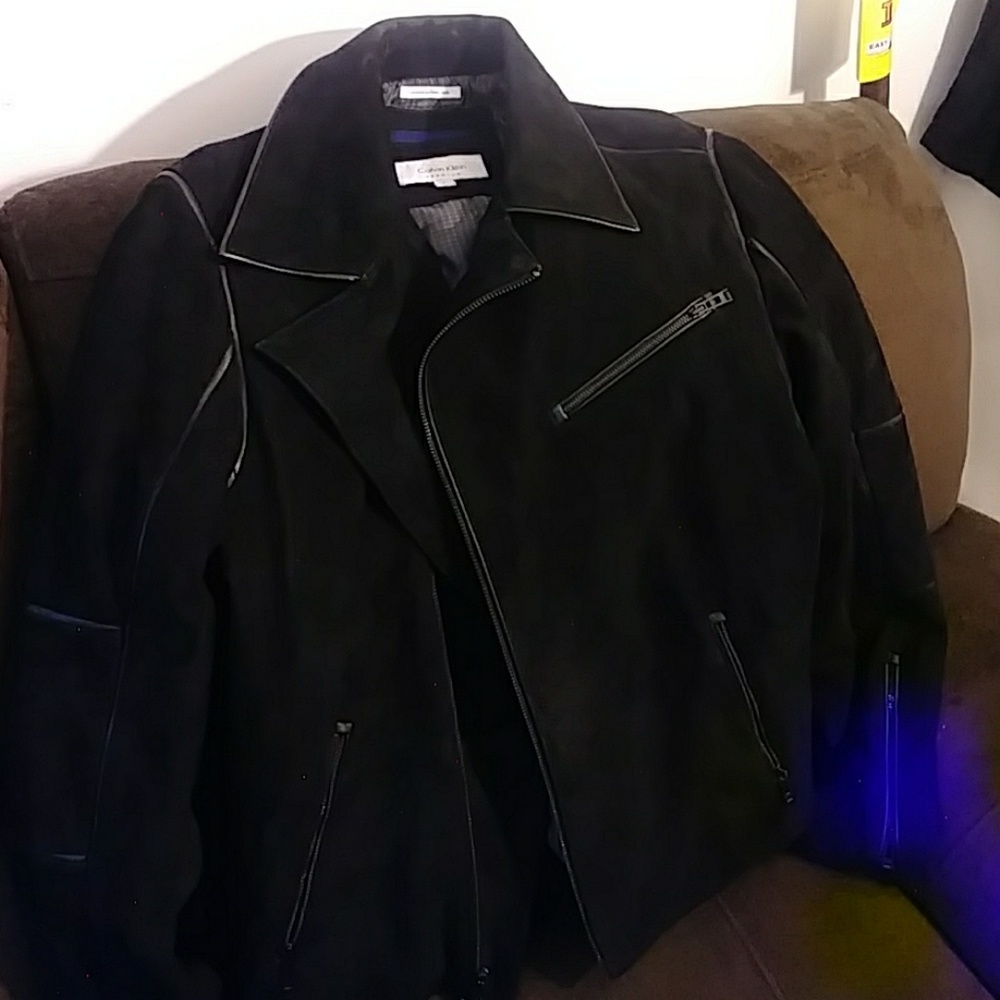 Calvin Klein mens premium suede jacket